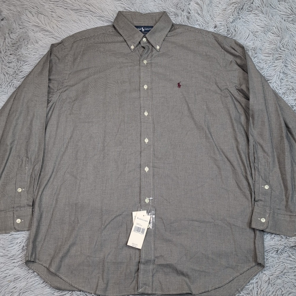 Vintage Ralph Lauren Shirt Mens‎ L Blake Button Up Pony Casual Check Preppy New